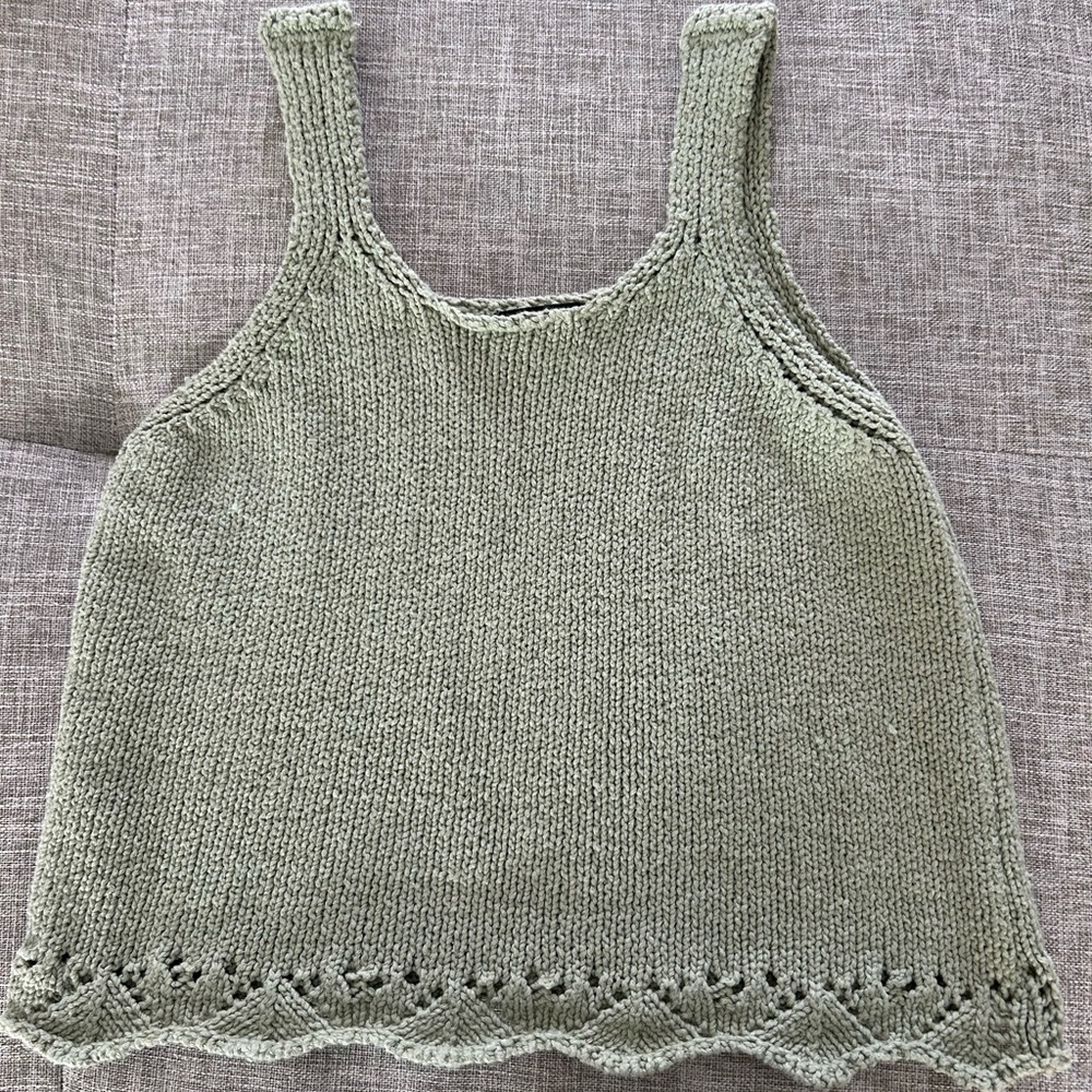 Green crocheted tank top